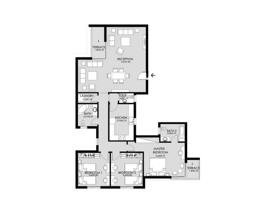 Floor plan for apartment at Taj City
