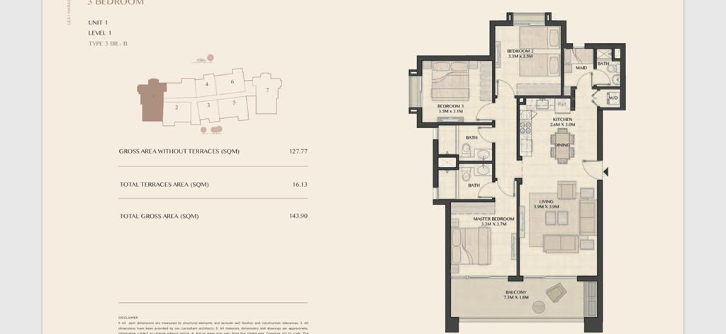 Floor plan for chalet at Marassi