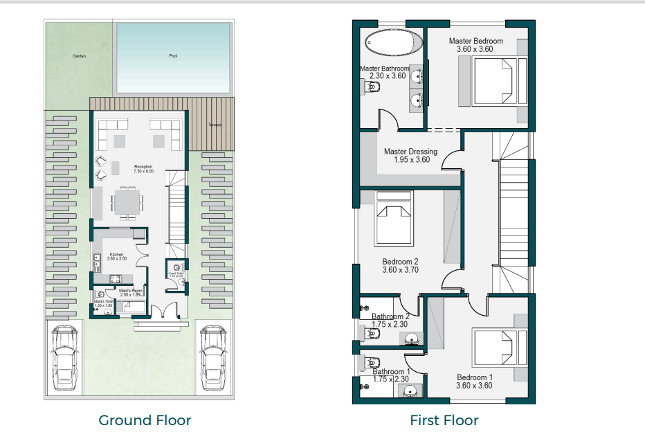 Floor plan for duplex at Bloomfields