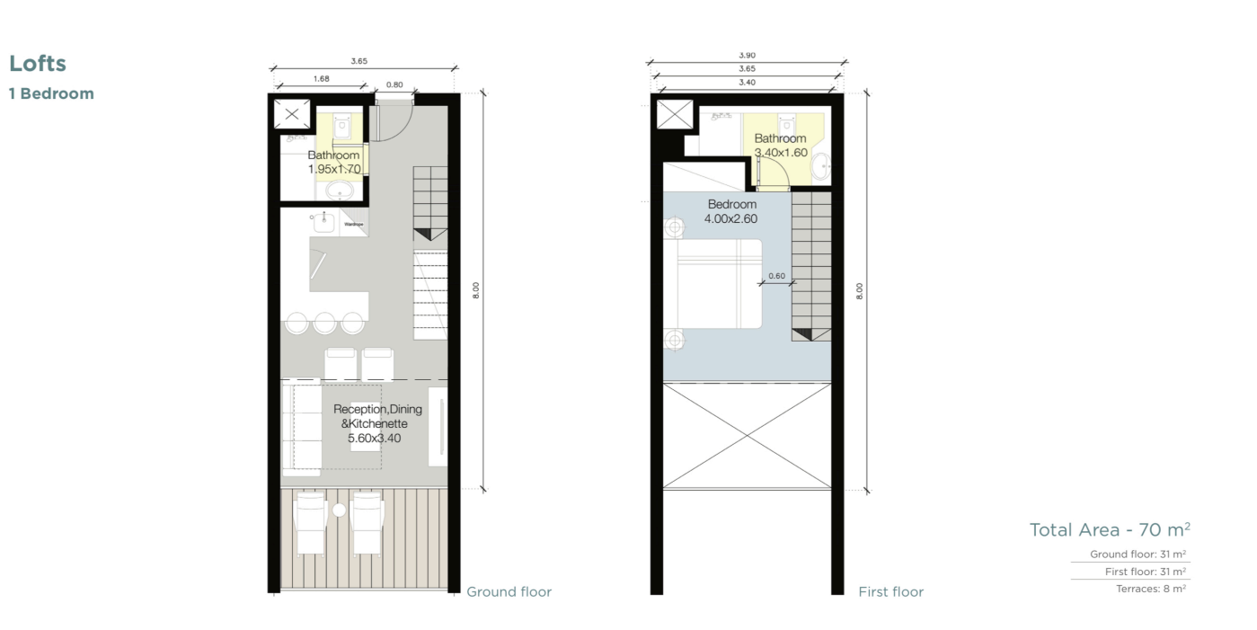 Floor plan for chalet at Fouka Bay