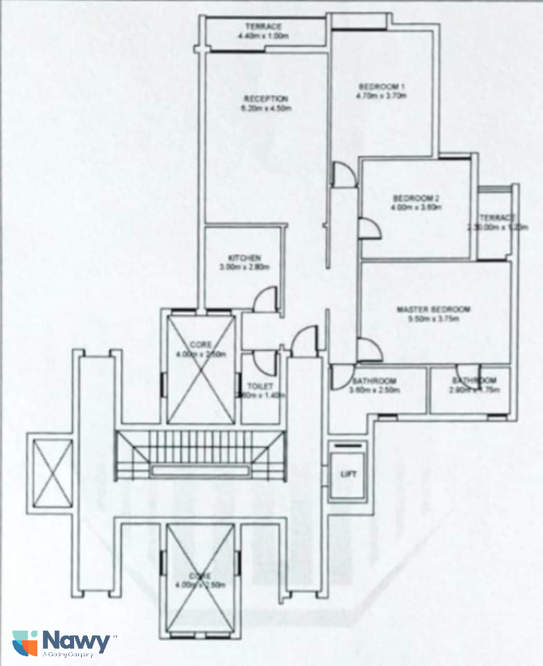 Floor plan for apartment at Fifth Square Al Marasem