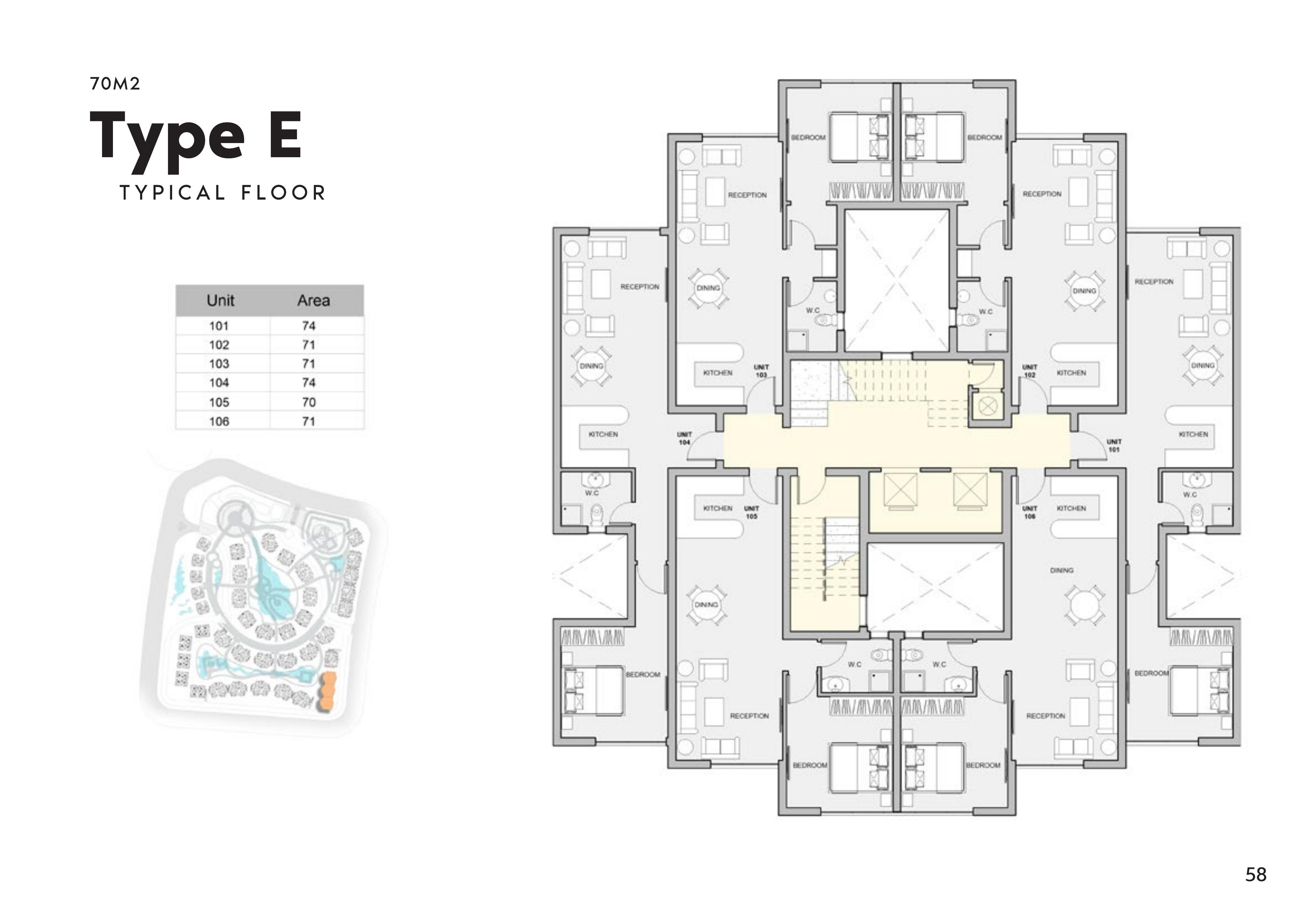 Floor plan for studio at Atika