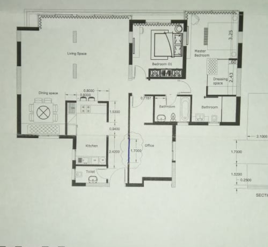 Floor plan for apartment at The Waterway - New Cairo