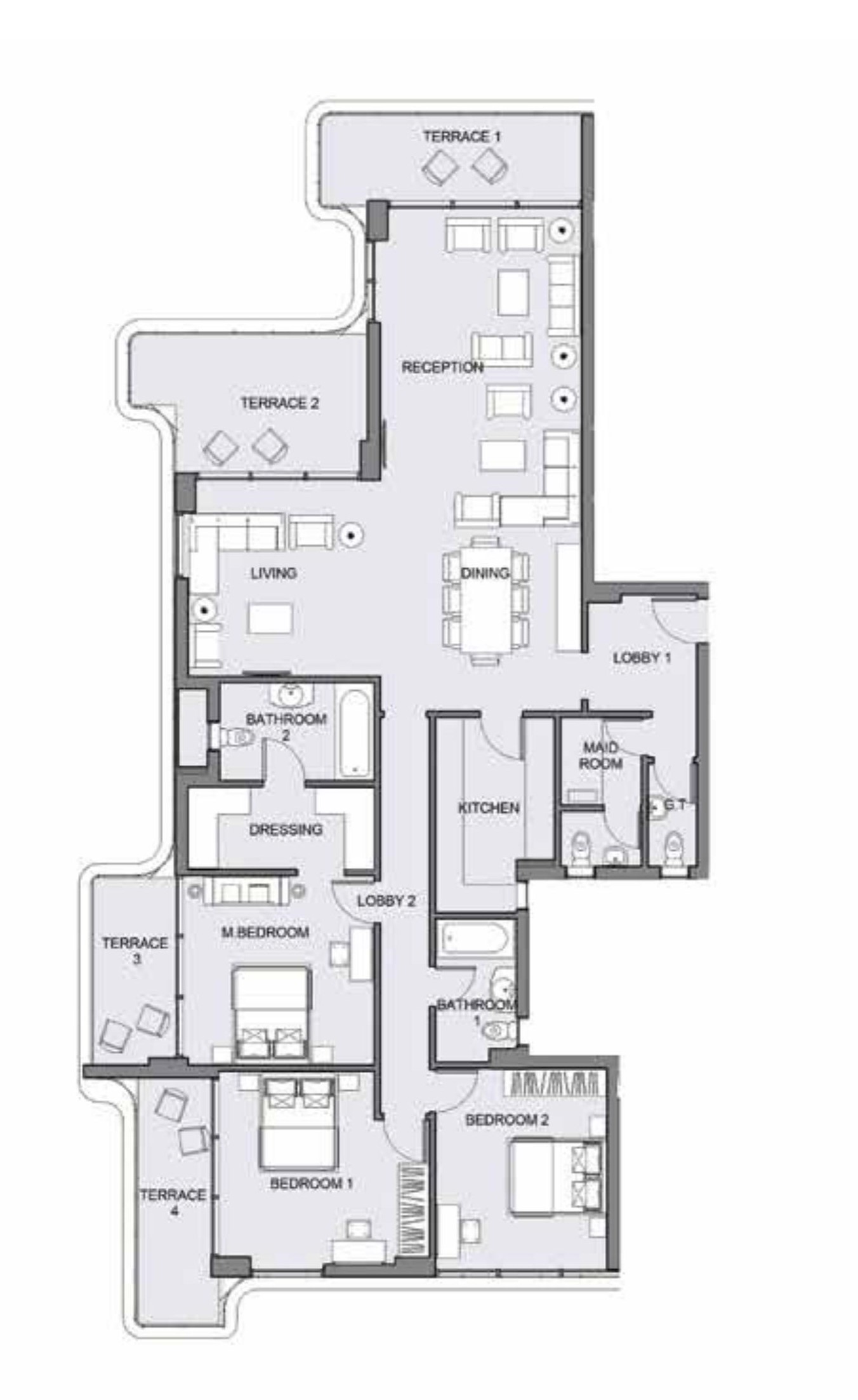 Floor plan for apartment at Serrano