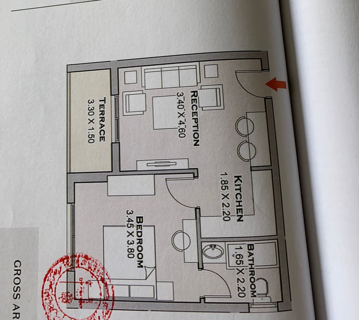 Floor plan for studio at Taj City