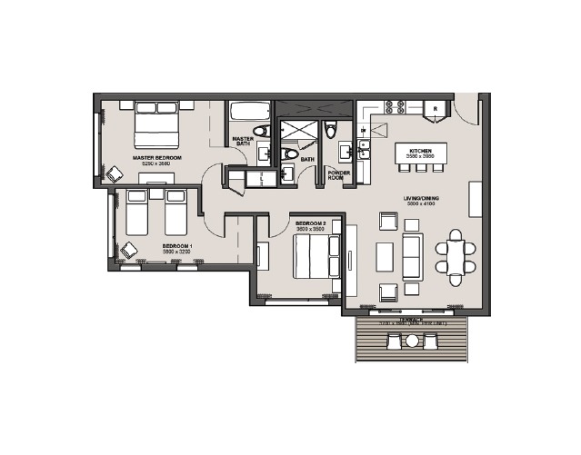 Floor plan for chalet at Marassi