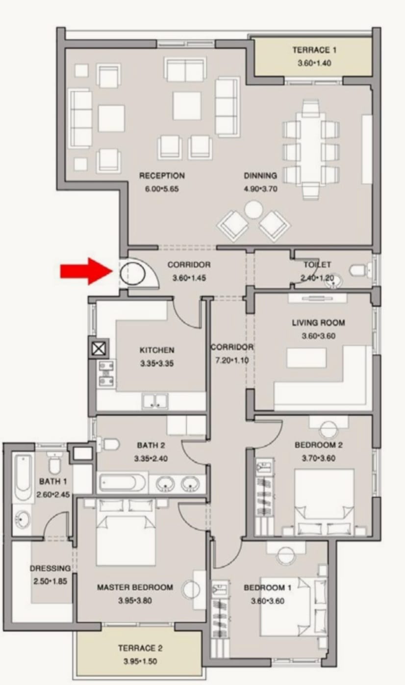Floor plan for apartment at Taj City