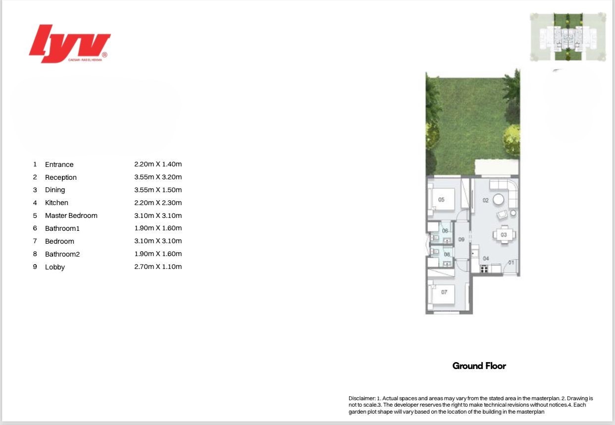 Floor plan for chalet at Lyv Caesar - Ras El Hekma