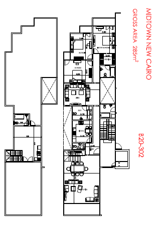 Floor plan for apartment at Midtown New Cairo