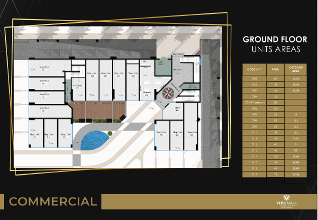 Floor plan for  at Vida Mall Down Town