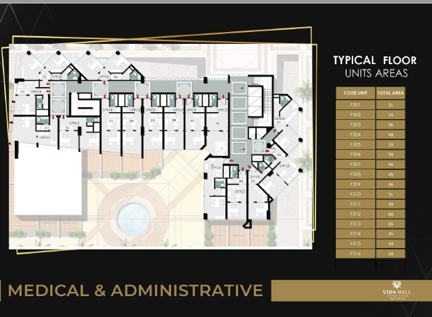 Floor plan for  at Vida Mall Down Town