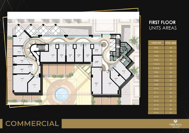 Floor plan for  at Vida Mall Down Town