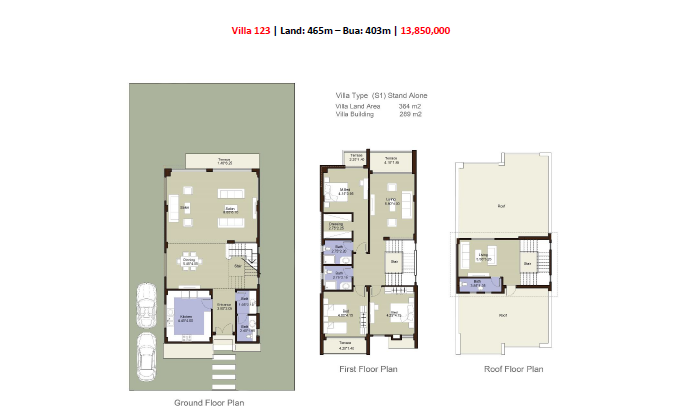 Floor plan for villa at El Patio Zahraa