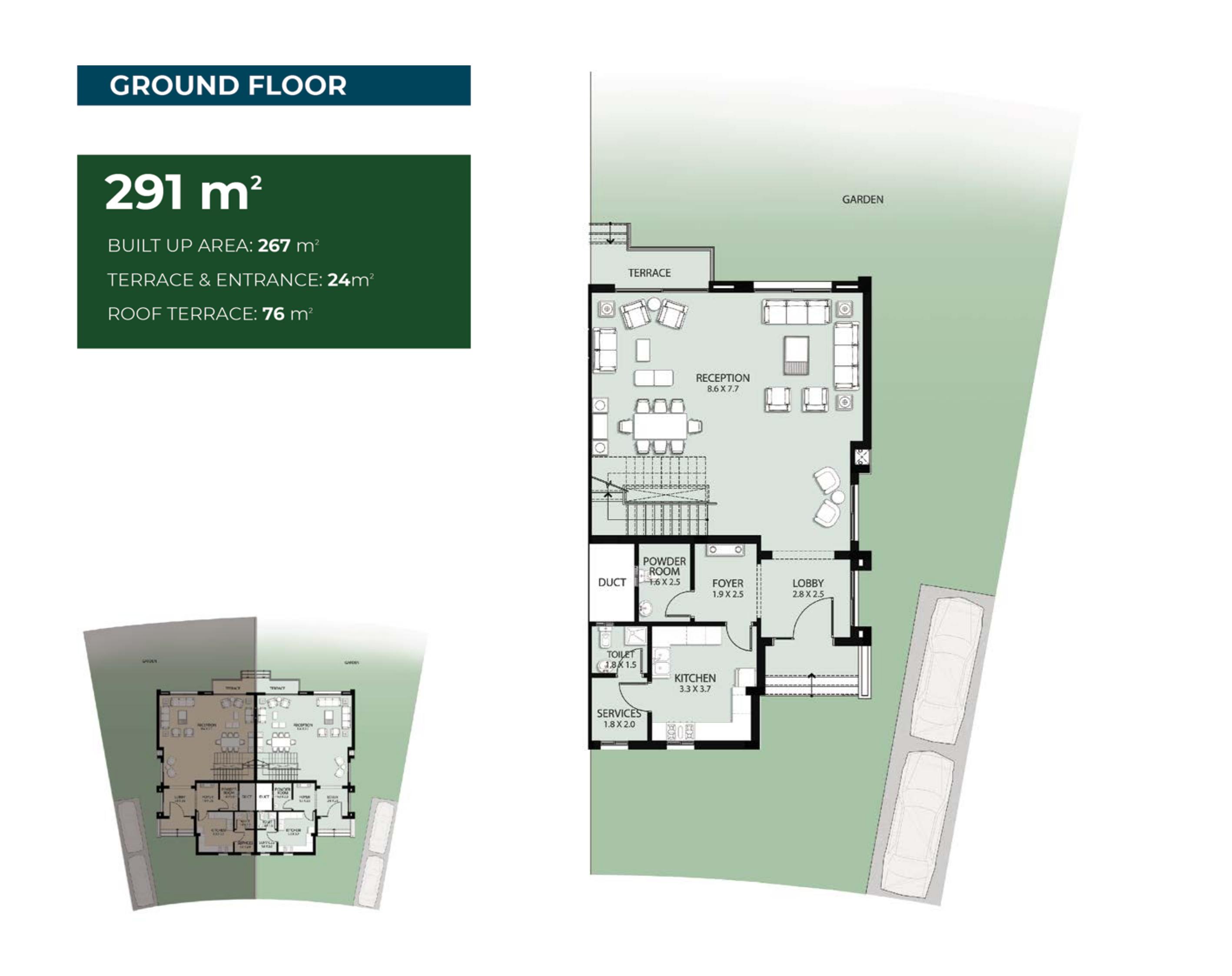 Floor plan for villa at Bleu Vert