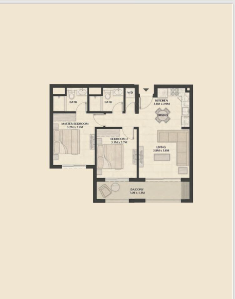 Floor plan for chalet at Marassi