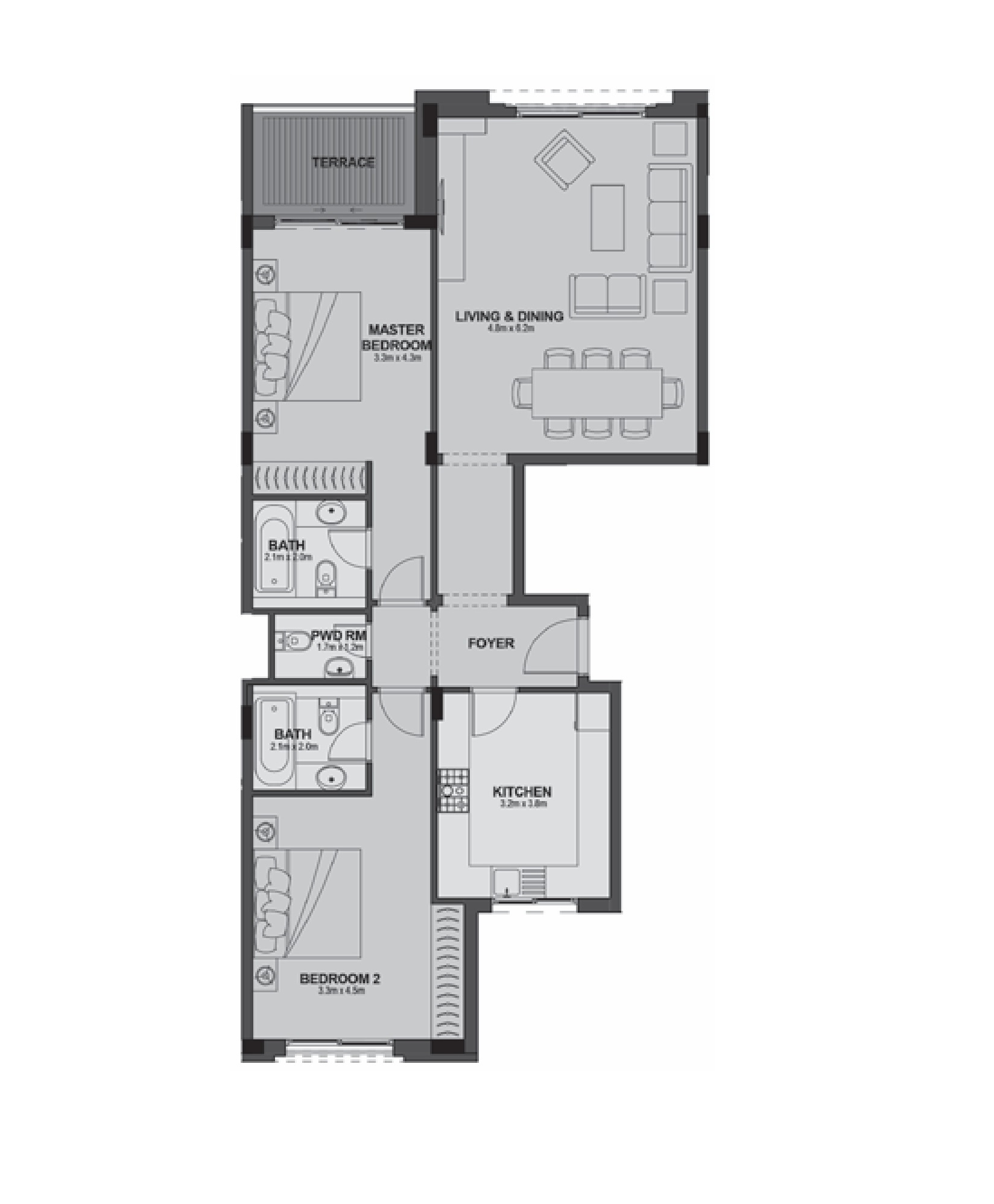 Floor plan for apartment at Uptown Cairo