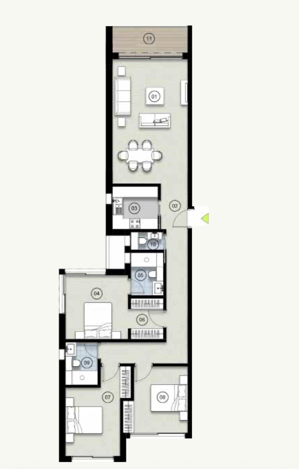 Floor plan for apartment at ZED East