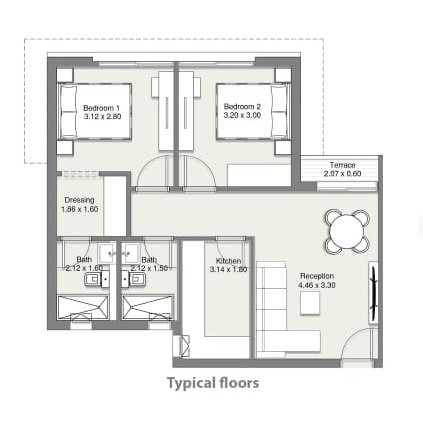 Floor plan for apartment at At East