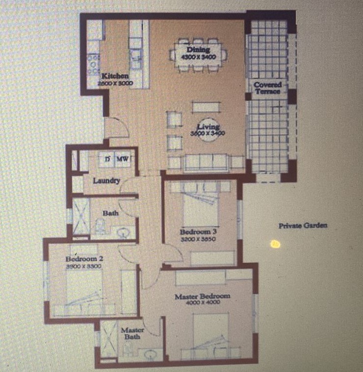 Floor plan for chalet at Marassi
