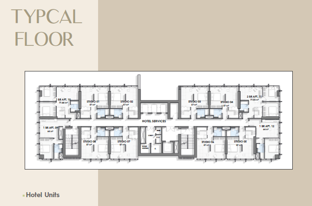 Floor plan for apartment at Double Two Towers