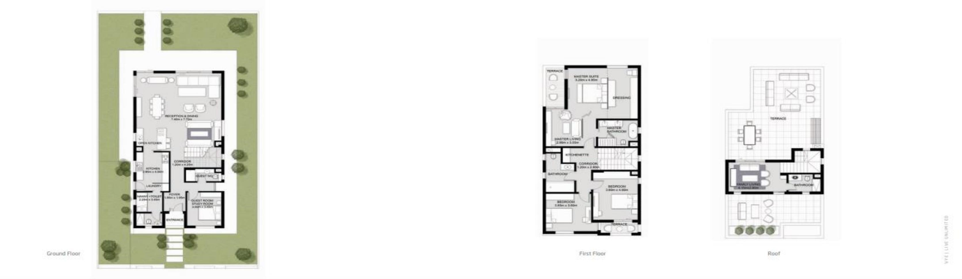 Floor plan for villa at VYE SODIC