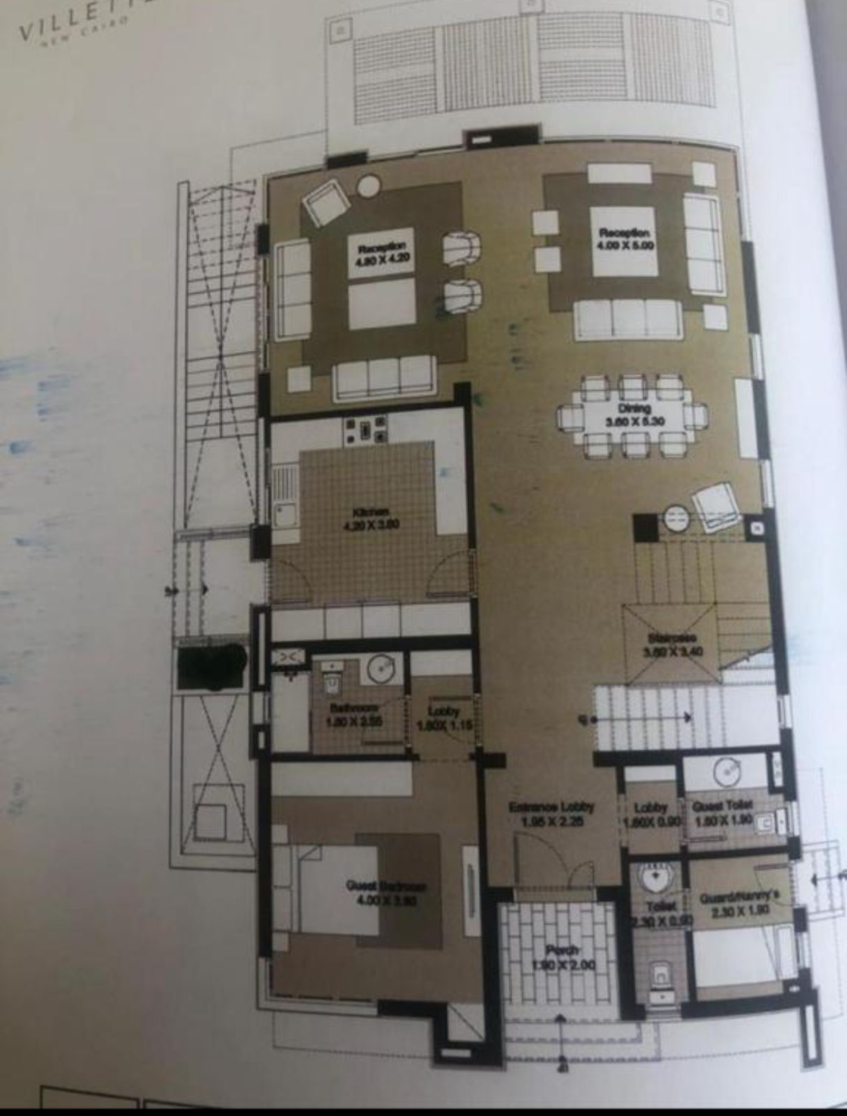 Floor plan for villa at Villette