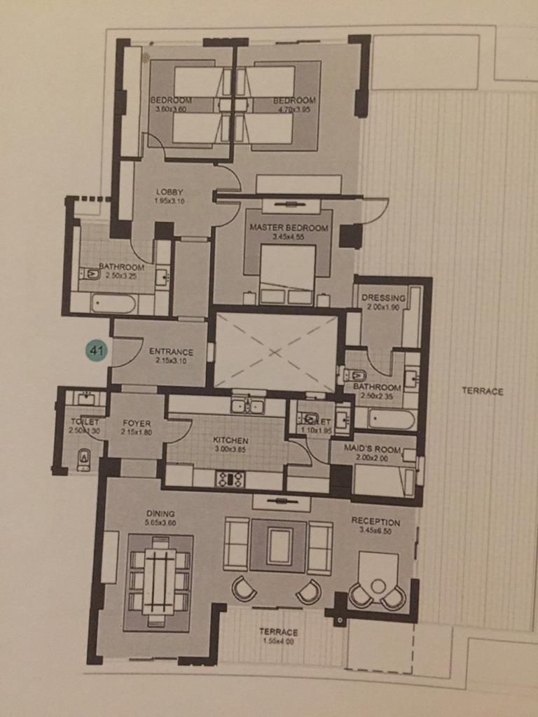 Floor plan for penthouse at Sky Condos