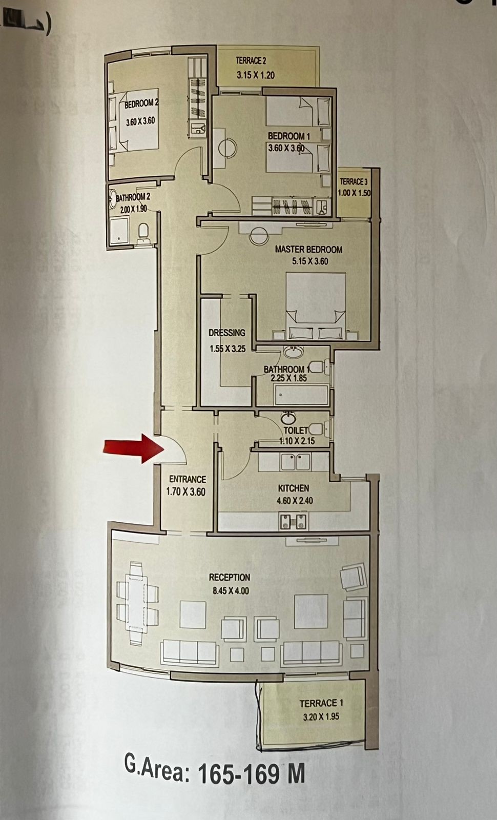 Floor plan for apartment at Taj City