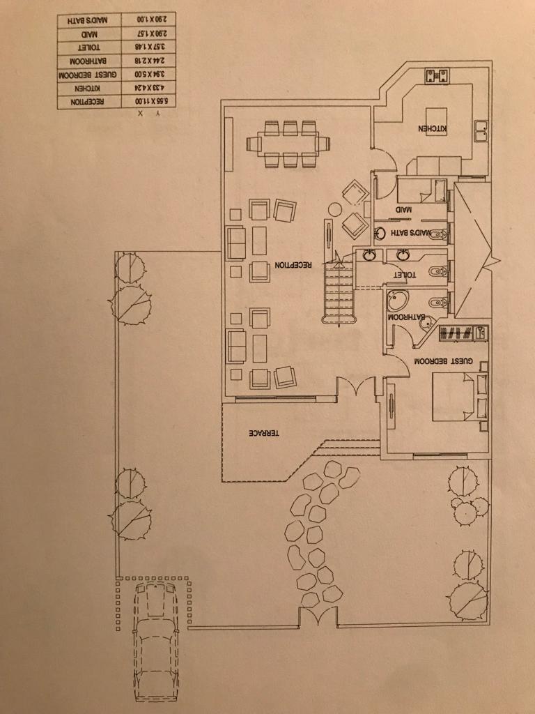 Floor plan for duplex at Sarai