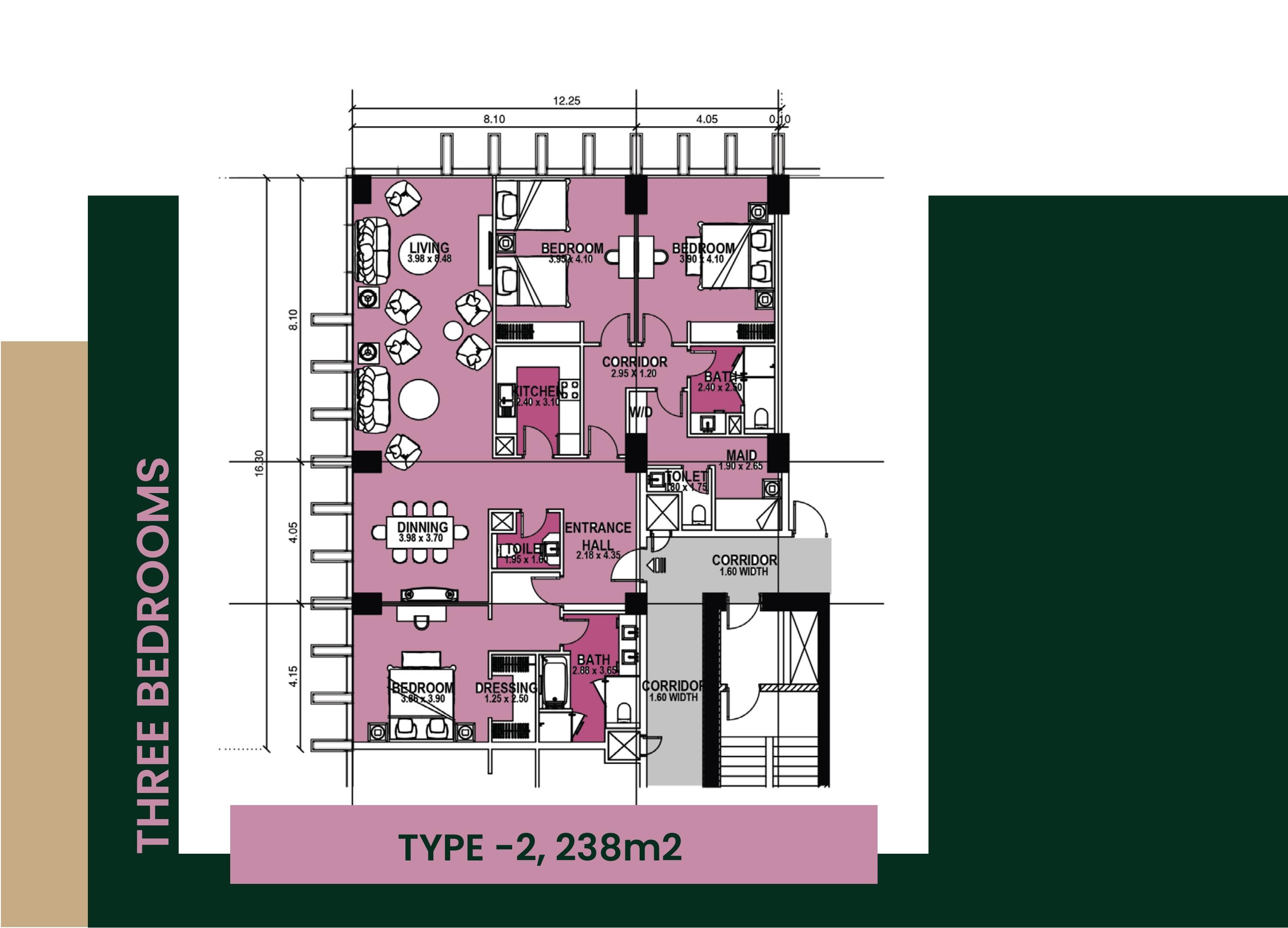 Floor plan for apartment at Sofitel Oia Towers