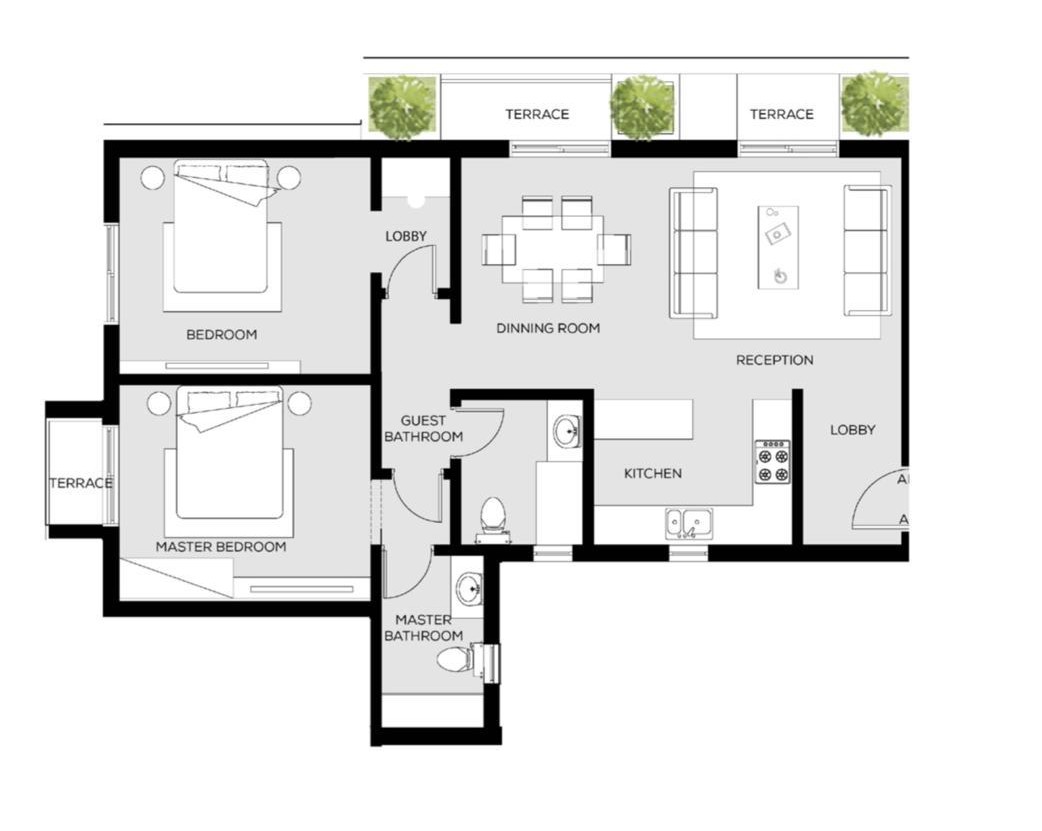 Floor plan for apartment at Notion