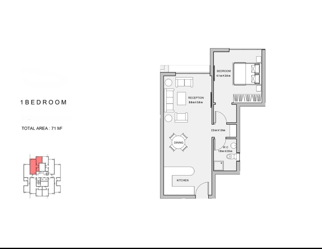 Floor plan for apartment at Atika