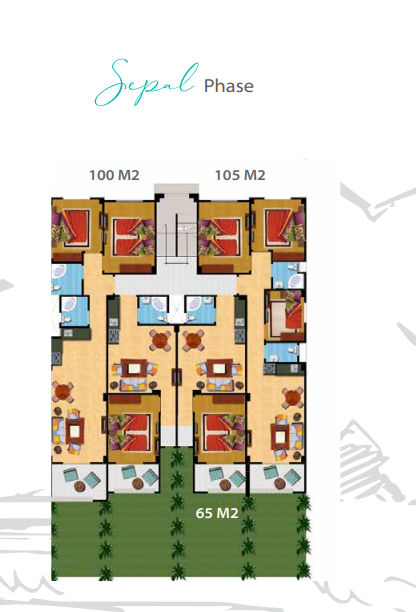 Floor plan for chalet at Lasirena Palm Beach