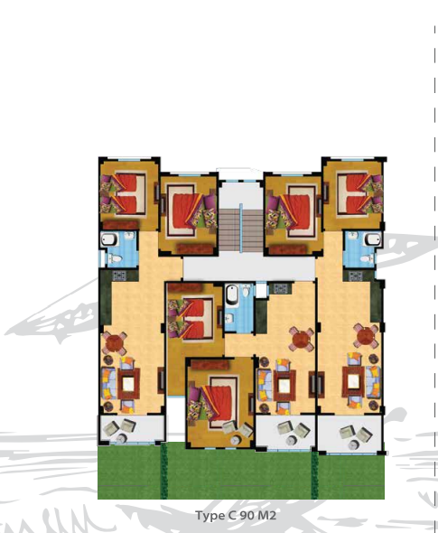Floor plan for chalet at Lasirena Palm Beach