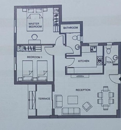 Floor plan for apartment at Sarai