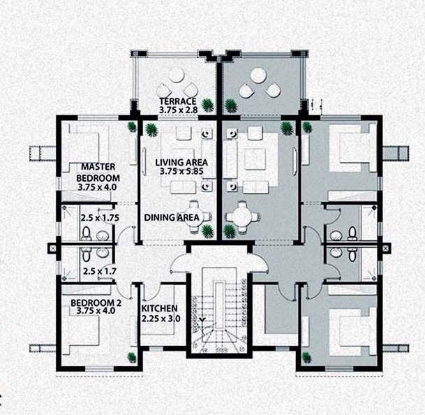 Floor plan for chalet at Amwaj