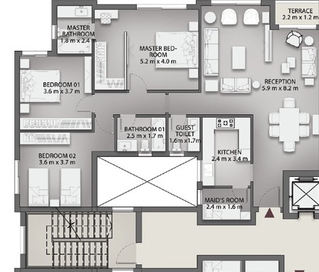 Floor plan for apartment at Creektown
