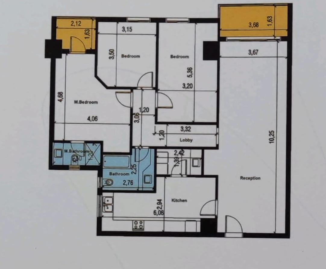 Floor plan for apartment at Marriott Residences Heliopolis