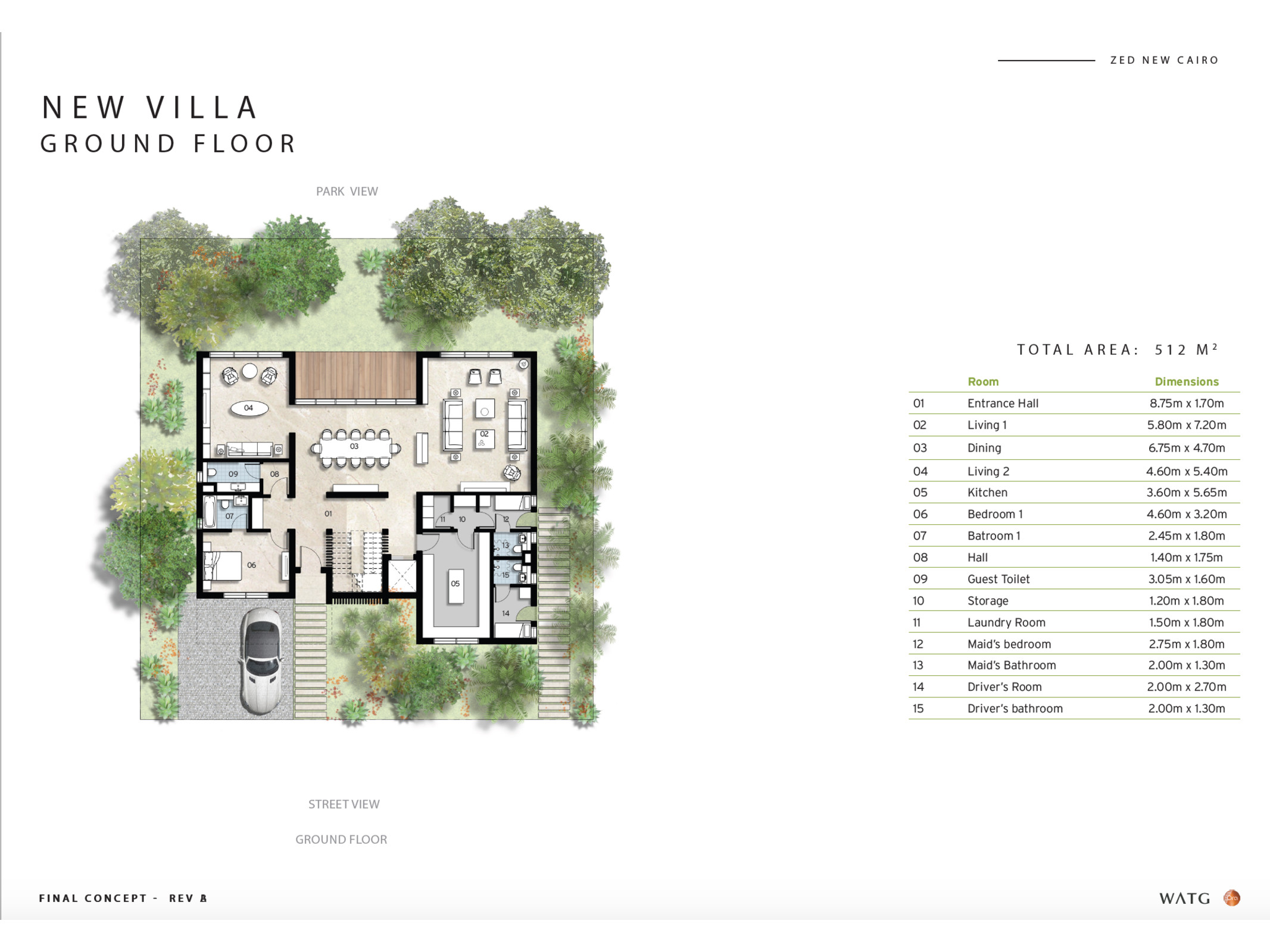 Floor plan for villa at ZED East