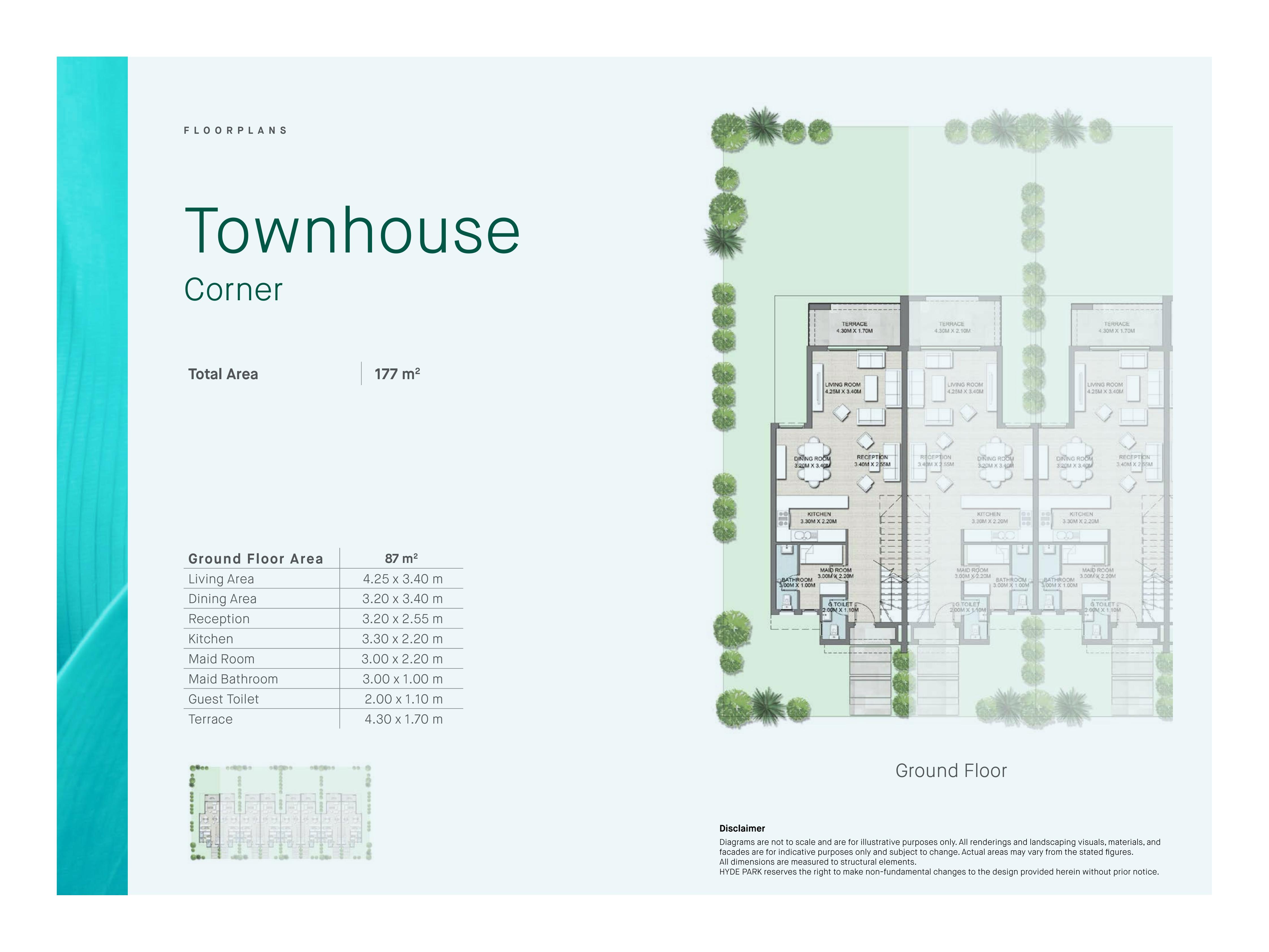 Floor plan for townhouse at Hyde Park North - Seashore