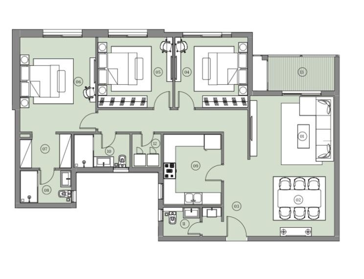 Floor plan for apartment at HAPTown