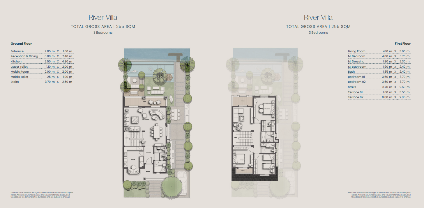 Floor plan for villa at Jirian - Mountain View