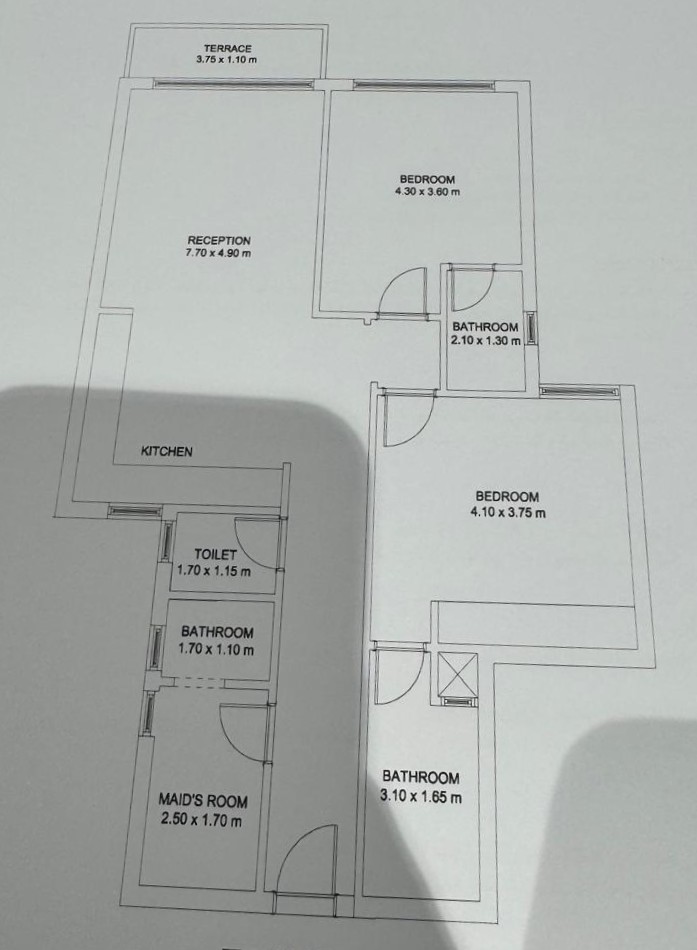Floor plan for chalet at Mar Bay - Ras El Hekma