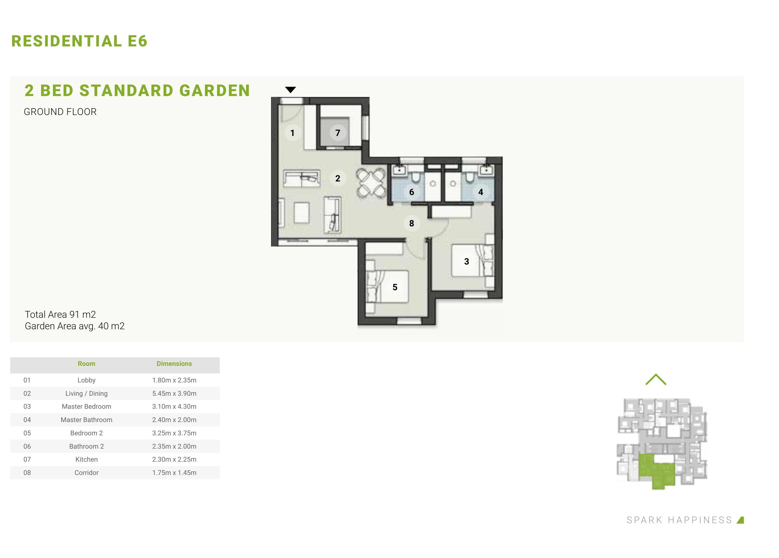 Floor plan for apartment at ZED
