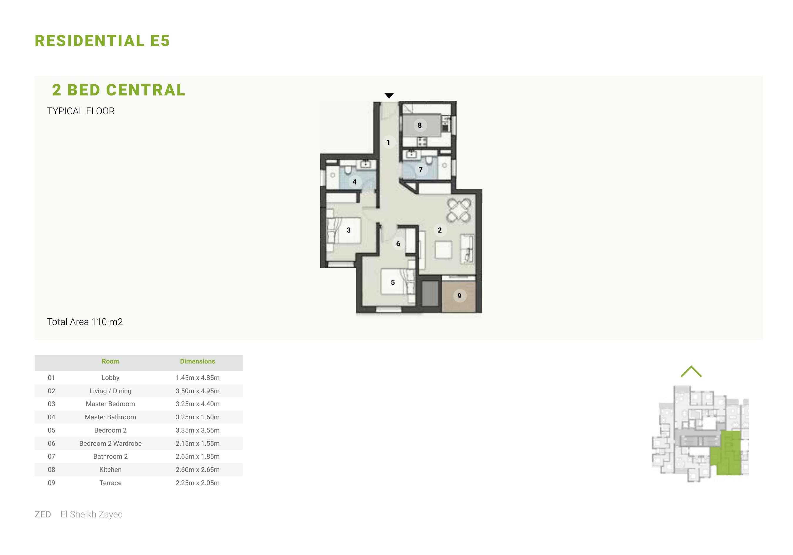 Floor plan for apartment at ZED