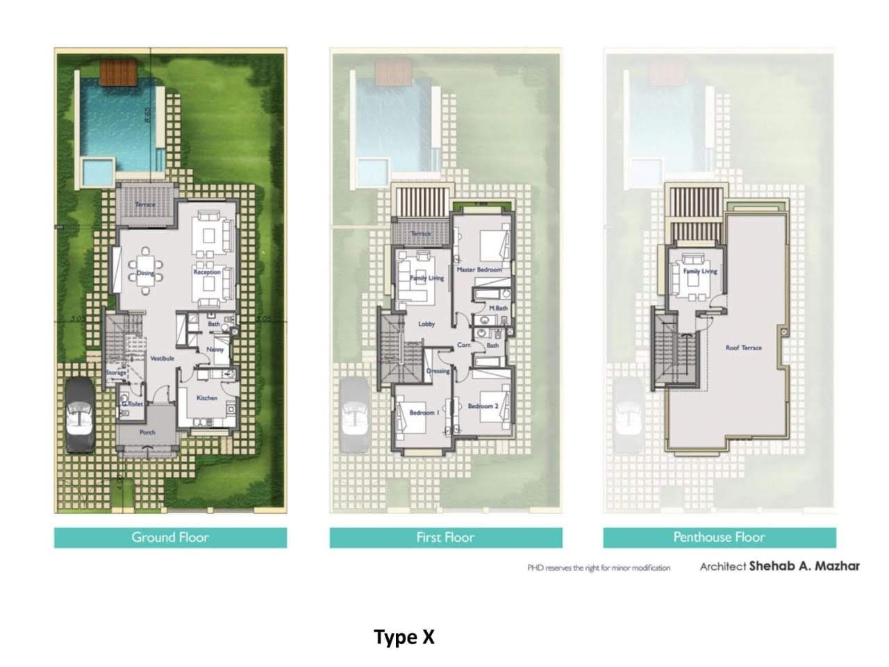 Floor plan for villa at Palm Hills Katameya Extension (PK2)
