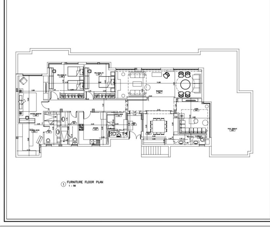Floor plan for penthouse at Hyde Park
