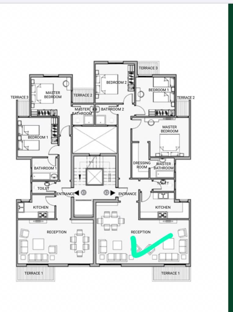 Floor plan for apartment at Sarai