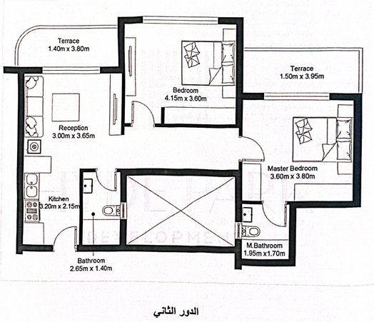 Floor plan for chalet at Hyde Park North - Seashore
