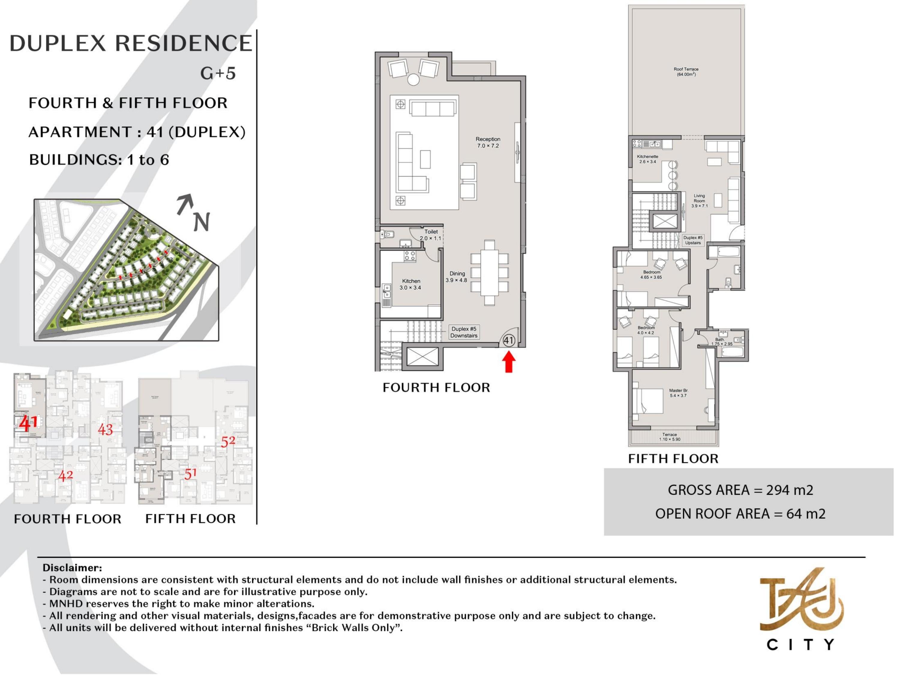 Floor plan for duplex at Taj City